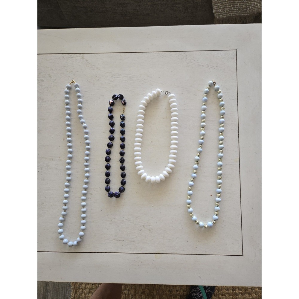 Vintage Beaded Necklaces Lot of 5 Strands Various Sizes Colors Styles Jewelry